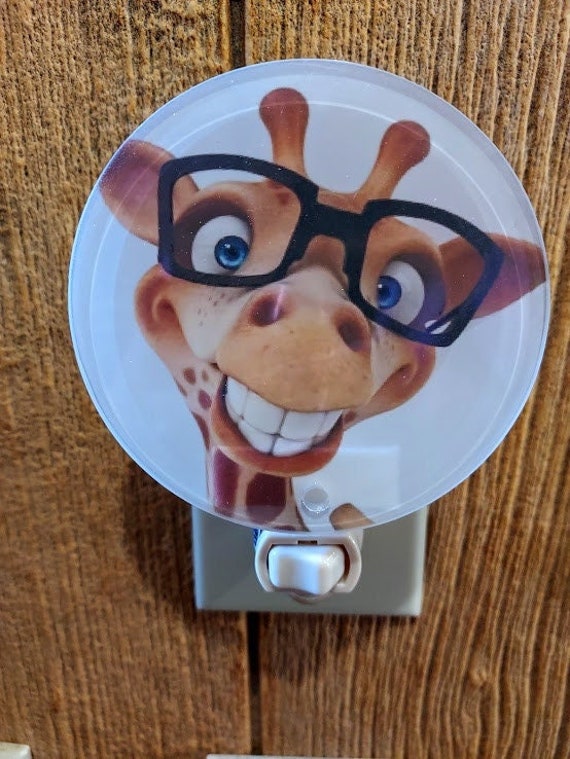 Giraffe night light, funny giraffe, goofy giraffe, kids night light, giraffe lovers night light