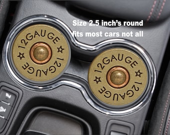 12 gauge ammo, Car Coaster set of 2, Men's Car Coaster, 2nd amendment Car Coaster, Hunting car coaster, gift for him or her