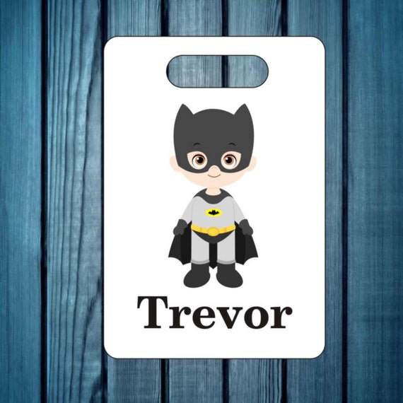 Backpack tag, super hero bag tag, custom tag, personalized tag, lunch box tag, kids luggage tag, diaper bag tag, tag, bags and purses tag,