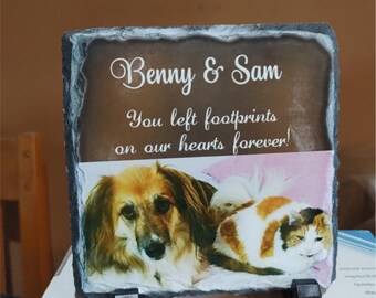 memorial photo gift, customized memory slate, photo slate, memorial photo slate, photo sediment stone