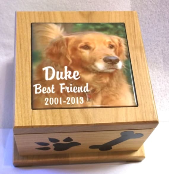 5"x5" pet urn, photo memorial box, dog urn, cat urn, memorial urn, memory box, box for ashes, memorial box, memory box