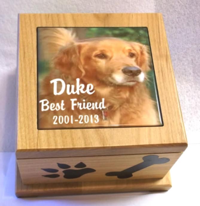 5x5 pet urn, photo memorial box, dog urn, cat urn, memorial urn, memory