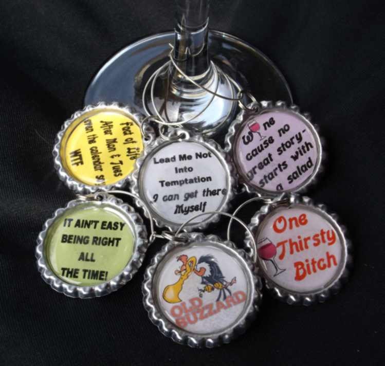 funny wine charms, funny drink charms, wine charms, drink charms, wine