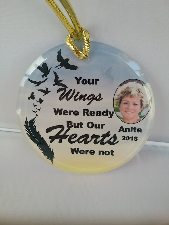 memorial photo orn, Christmas orn, suncatcher, photo ornament, personalized ornament