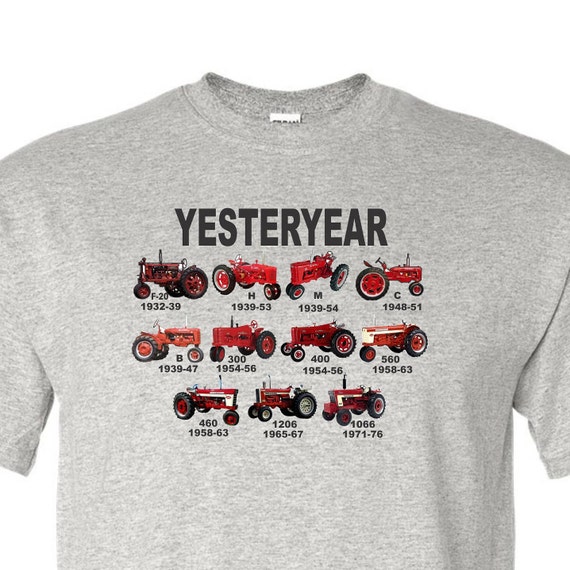 tractor shirt, red tractor shirt, Farmall shirt, yesterday shirt, mens shirt,  mans vintage tractor shirt,