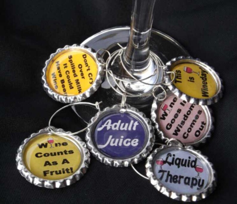 Funny Wine Charms, Funny Drink Charms, Wine Glass Charms, Hostess Gift