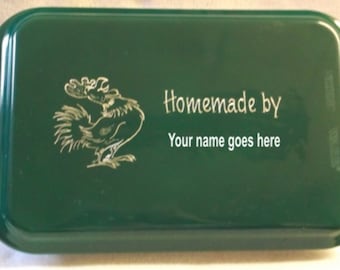 chicken cake pan, green cake pan, engraved cake pan, customized cake pan, personalized cake pan, cake pan with name,  cake pan for gift