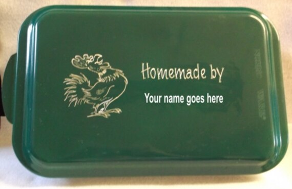 chicken cake pan, green cake pan, engraved cake pan, customized cake pan, personalized cake pan, cake pan with name,  cake pan for gift