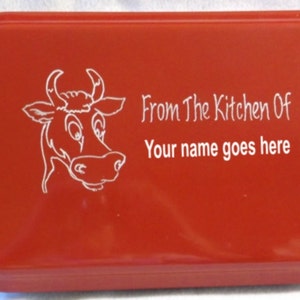 engraved cake pan, personalized pan, customized cake pan, red cake pan, cow cake pan, special made pan, cake pan with name, colored pan image 1