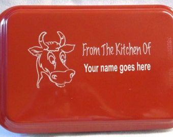 engraved cake pan, personalized pan, customized cake pan, red cake pan, cow cake pan, special made pan,  cake pan with name, colored pan