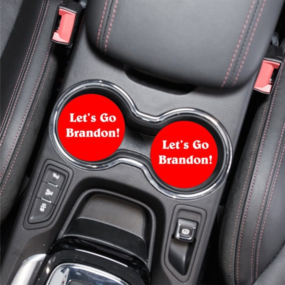 Let's Go Brandon Car Coaster set of 2, Men's Car Coaster, Holiday car coaster, Car coaster socking stuffer, gift for him or her, political