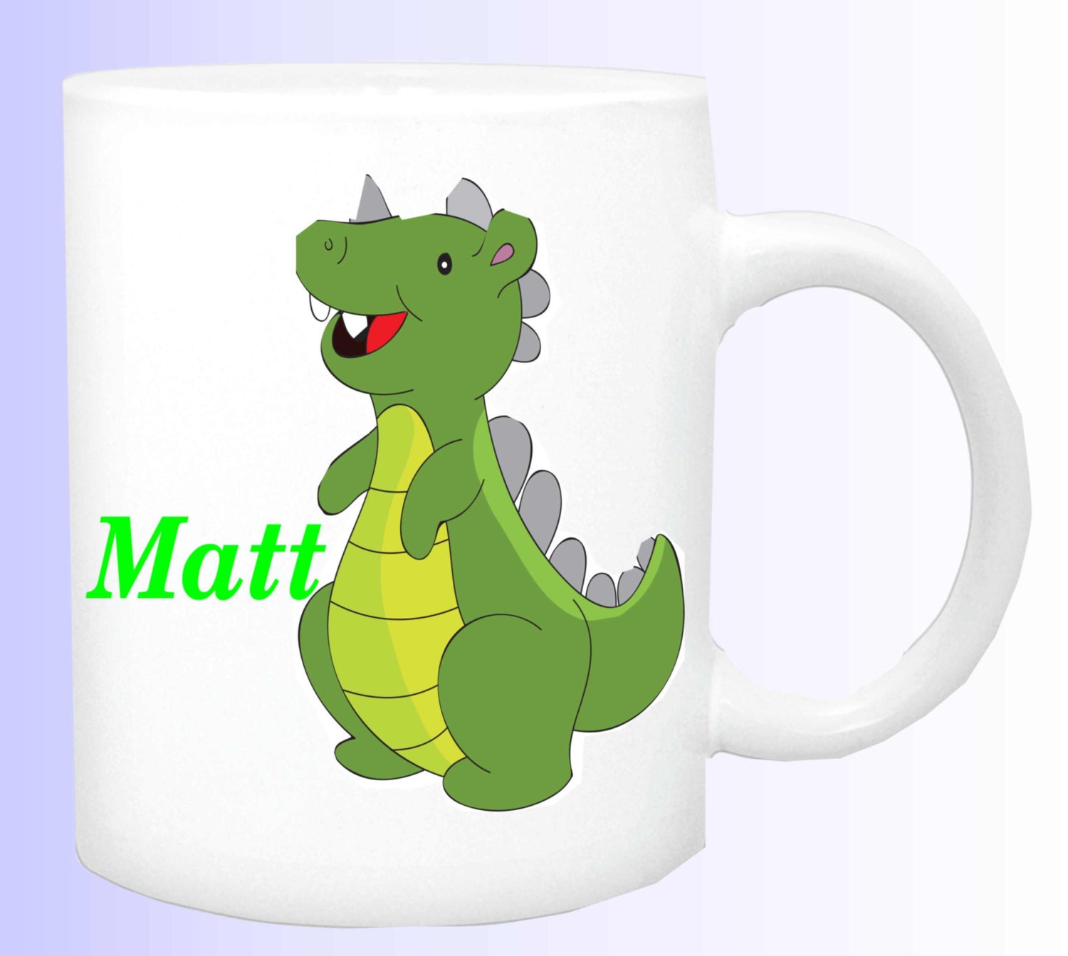 personalized dinosaur mug, customized dinosaur cup, boys dinosaur mug