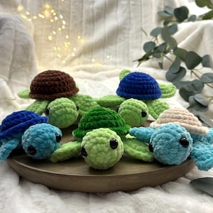 Shell Pals | Crochet Sea Turtle Plush | Cute Stuffed Sea Turtle | Soft Plushie | Ocean Animal Gift