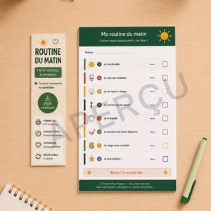 Visuell morgonrutin PDF | Utskrivbart arbetsblad för barn | ASD ADHD Dyslexi | Daglig rutin