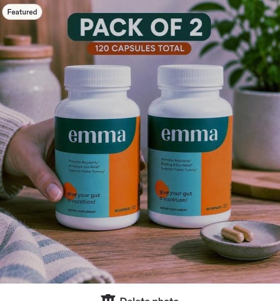 Emma Gut Health Capsules | Digestive Support, Bloating & Gas Relief (120 Capsules)