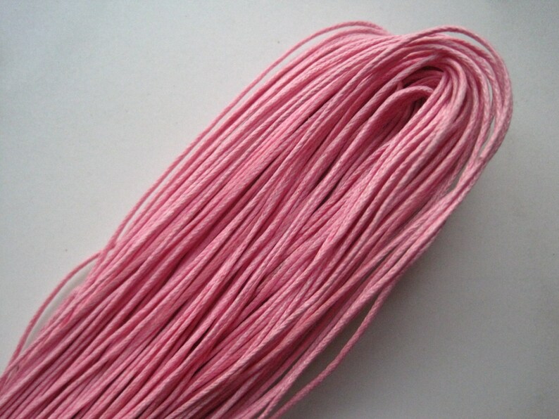 Pink Waxed Cotton Cord Pink Waxed String 10 Yds 30 Ft 1mm Etsy