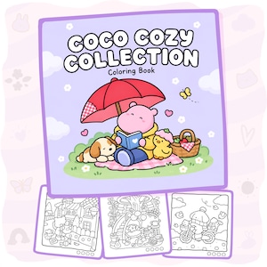 Coco Cozy Collection Coloring Book | 40 Cozy Pages + 10 Free Bonus Pages, Cute Animals, Sweet Everyday Moments, Printable PDF for Adults