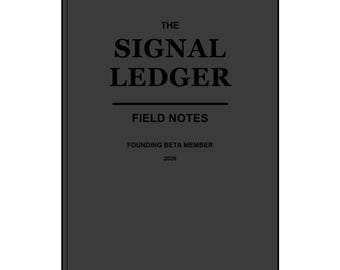 The Signal Ledger Founding Beta Member Field Notes | Engraved Vegan Leather Journal 2026