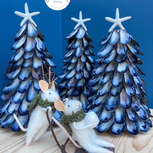Mussel Shell Tree: Coastal Home Decor, Shell Decoration Table Centrepiece. Gift for her. Christmas Gift.