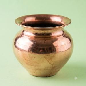 SkyWins [300 ml] Recipiente de cobre hecho a mano para puja, Kalash, para beber, para puja, ayurvédico, lota para el hogar y el templo (90 g, 3 unidades) SW5