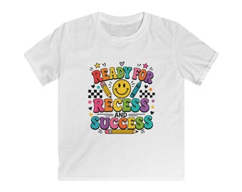 Ready For Recess and Success Kids Tee | Smiley Pencil School Design