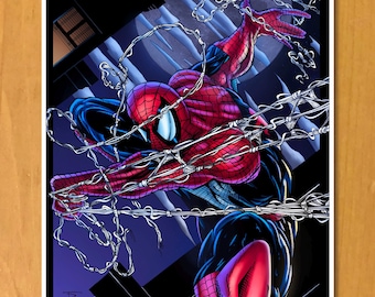 Spiderman Nacht Kunstdruck