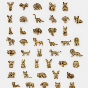 Schubladengriff aus Messing mit Tiermotiven, Schrankgriff mit Eichhörnchen/Kaninchen/Elch/Fuchs, individuell gravierte Schubladengriffe im Safari-Waldmotiv für Kinder, Schrank- und Kommodengriff aus Messing