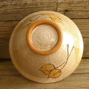 Aspen Leaf Stoneware Pottery Bowl image 3