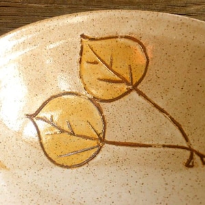 Aspen Leaf Stoneware Pottery Bowl image 2