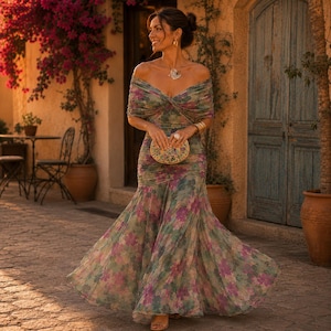 romantic flowy dresses Primavera Couture 12059 - Romantic Flowy Slit Ruffled Dress 2 / Red