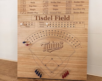 Baseball Board Game - Personalized, Maple, Custom, College, MLB, School Dice game