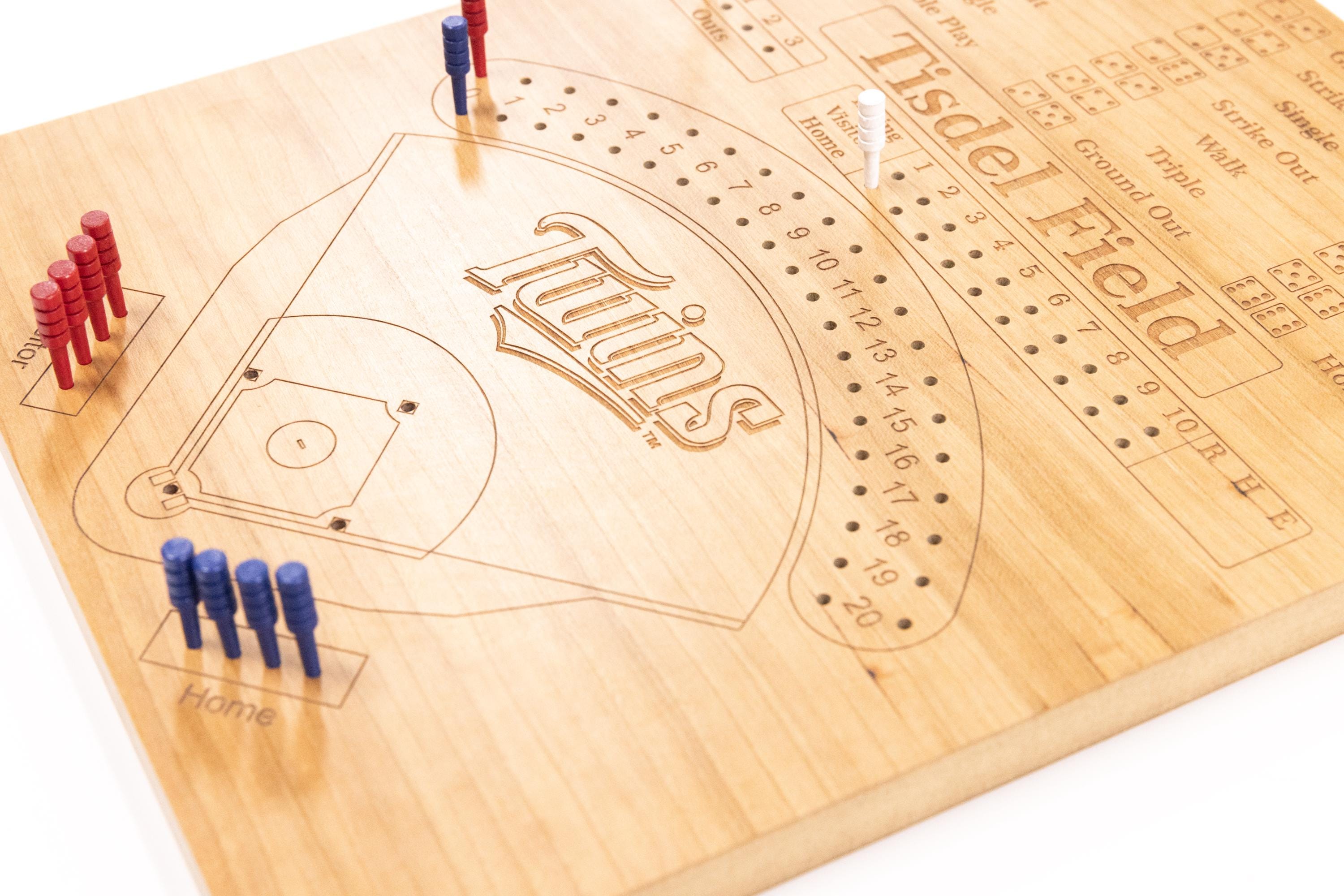 Baseball Board Game - Personalized, Maple, Custom, College, MLB, School Dice game
