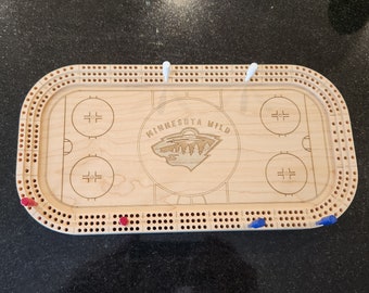 Personalized Stadium Cribbage Board Hockey - Basketball - Football