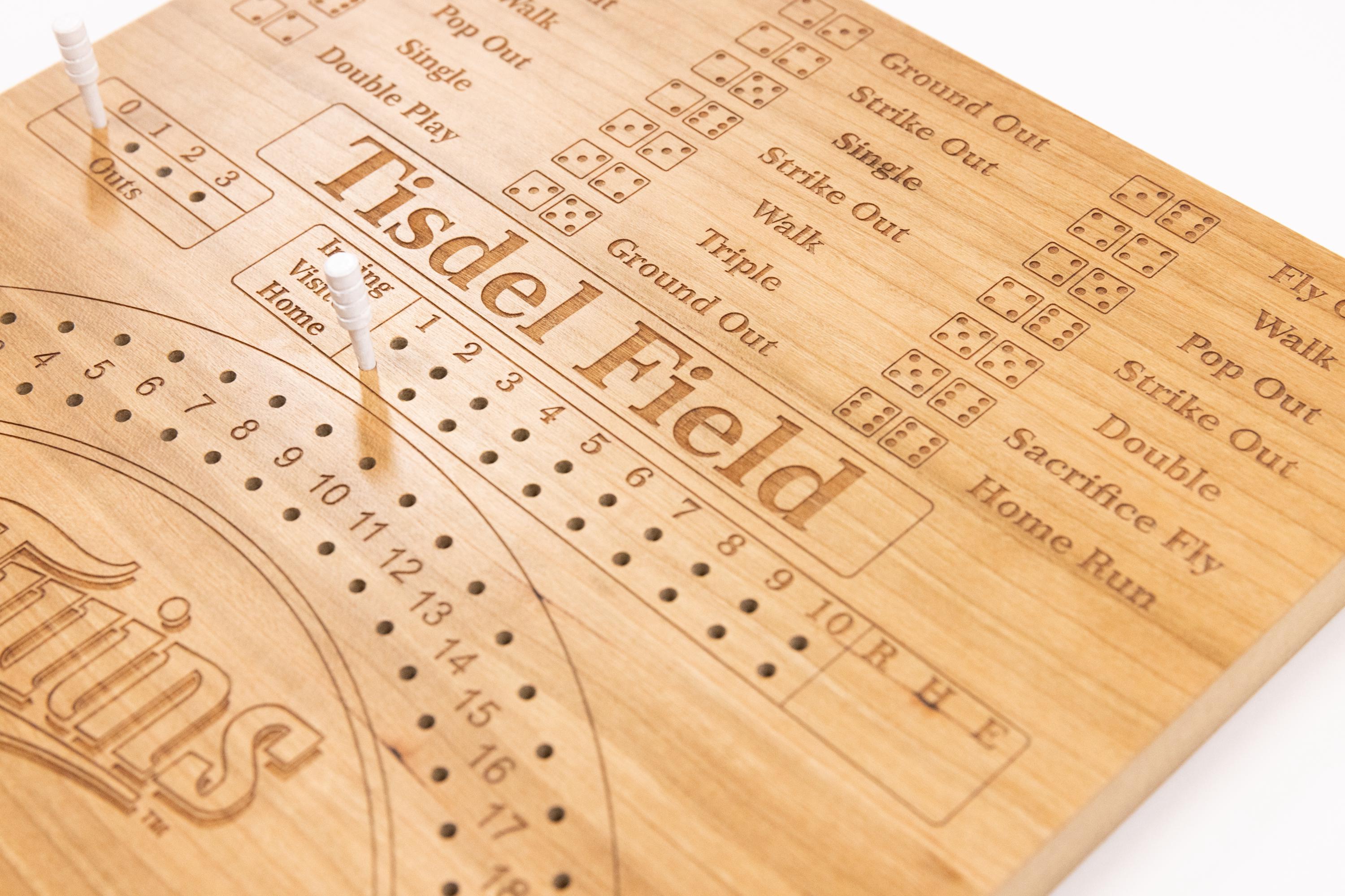 Baseball Board Game - Personalized, Maple, Custom, College, MLB, School Dice game