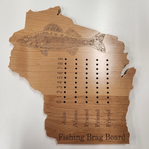 Fishing Brag Board, Fish House, Ice Fishing, Cabin, Personalize Wisconsin