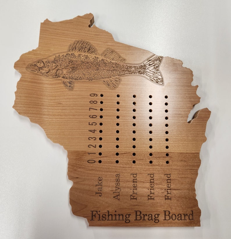 Fishing Brag Board, Fish House, Ice Fishing, Cabin, Personalize Wisconsin