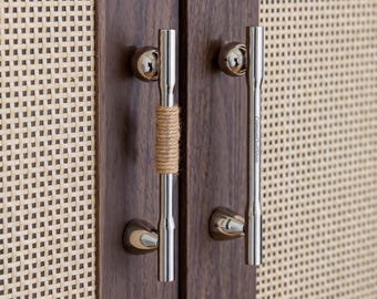 Brass Wardrobe Pull, Modern Drawer Handle, Silver Cabinet Hardware for Furniture