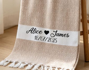 Cotton Anniversary Gift, Personalized Aniversary Gift, Custom Wedding Blanket, Mom Blanket, Gift For Her