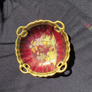 Vintage Crown Devon Lustre Bowl | Art Deco Chinoiserie Serving Dish
