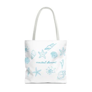 Coastal Dreams seashell pattern Tote Bag | beach shell illustration | tote bag | Strandtasche | Muscheln | Tasche | Geschenk für Frauen