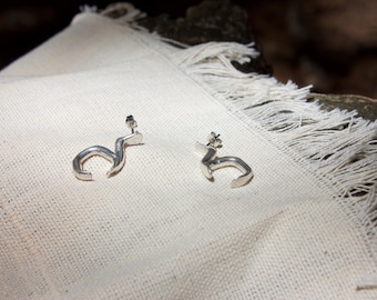 Handmade Wave Ohrringe: Messing, Silber, oder Gold Küsten Schmuck