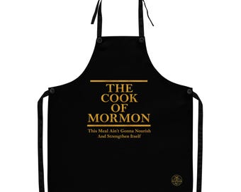 Delantal "El cocinero mormón" / Chef inspirado en la fe: diseño original / Delantal de cocina divertido / Regalo de cocina para cocineros caseros