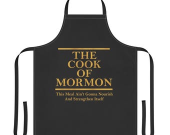 Delantal de cocinero mormón / Delantal de cocina SUD divertido / Regalo de delantal de cocina / Delantal de chef negro / Regalo de cocina para hombres y mujeres