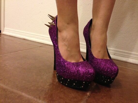purple studded heels