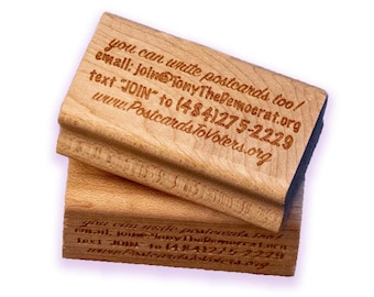 Postcards To Voters sign-up info Rubber Stamp