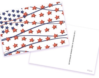 Carte postale patriotique avec drapeau américain étoilé pour cartes postales aux électeurs