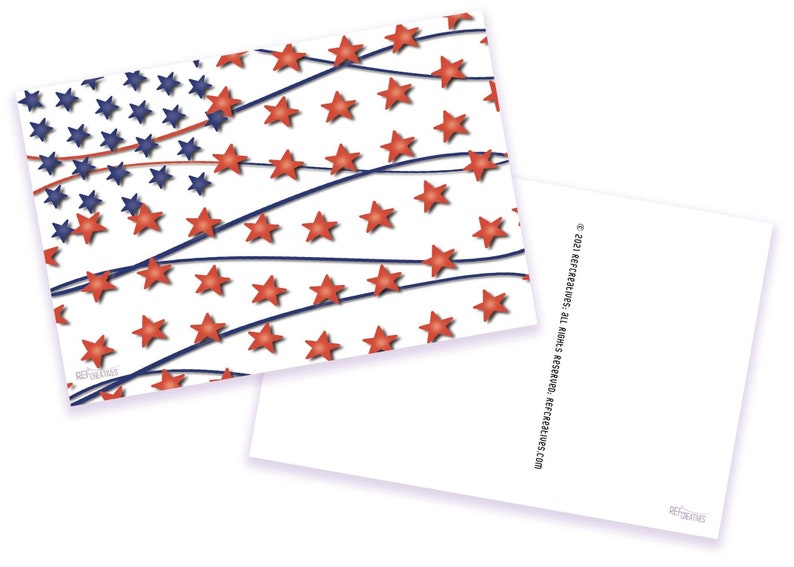 Starry American Flag Patriotic Postcard for Postcards to Voters image 1