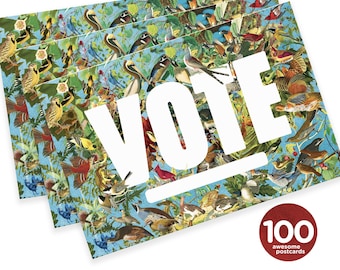 Mary Likes Postcards State Birds: Set of 100 vote postcards, perfect for Postcards to Voters and other get out the vote campaigns.