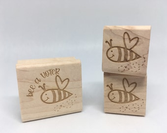 Bee A Voter Rubber Stamp for Postcards To Voters and GOTV initiatives