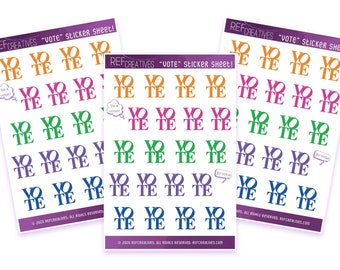 VOTE Sticker Sheet - Bright Colors